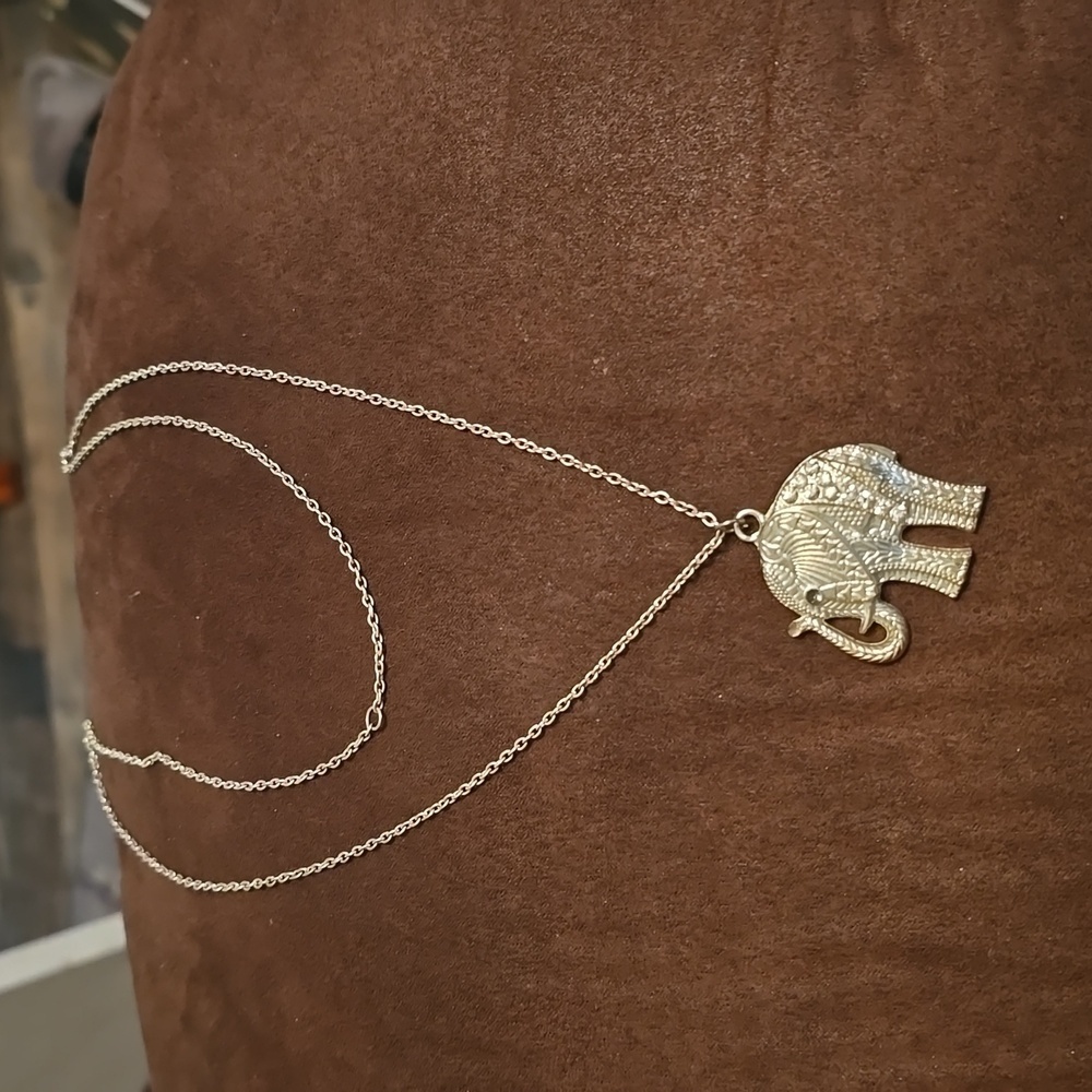 Silver Elephant Pendant Necklace